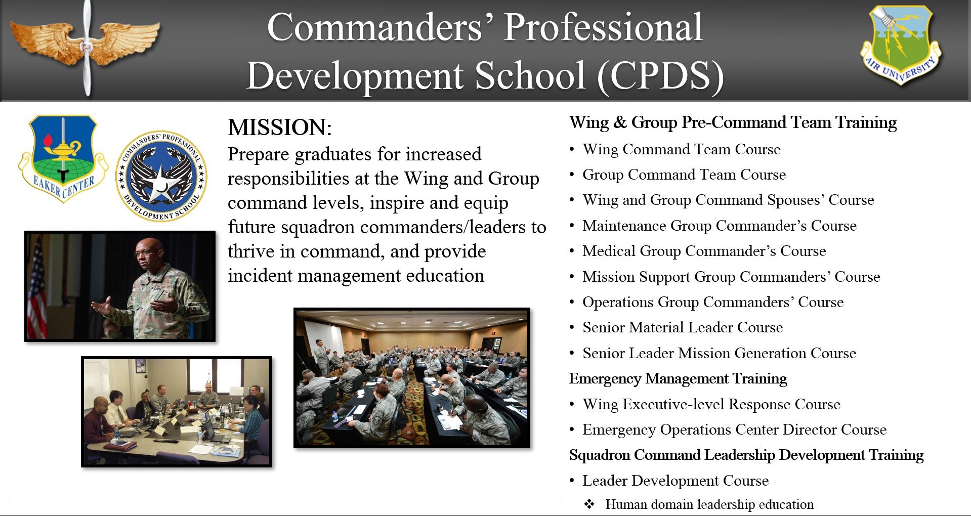 Commanders Professional Development School